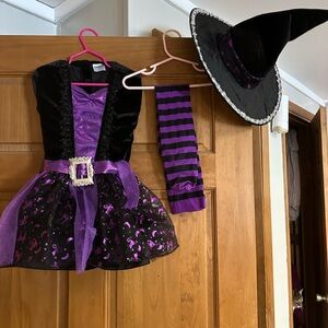 Purple and Black Witch Costume for Kids